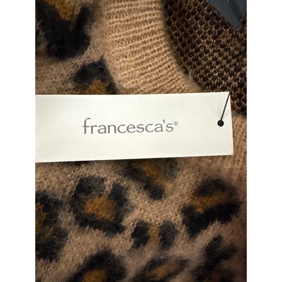 Alya Leopard Wild Animal Print Sweater S By Francescas - Picture 11 of 14